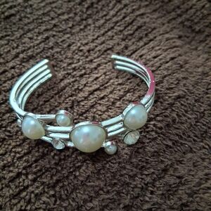 Paparazzi Silver Bracelet with Pearl Accents